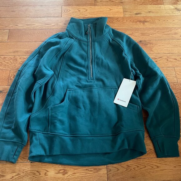 NWT Lululemon Scuba Oversized Funnel Neck Half Zip Size XS/S SMTL Storm Teal - Picture 1 of 1